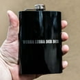 thumbnail image 2 of 8oz Black Wubba Lubba Dub Dub Flask L1, 2 of 2
