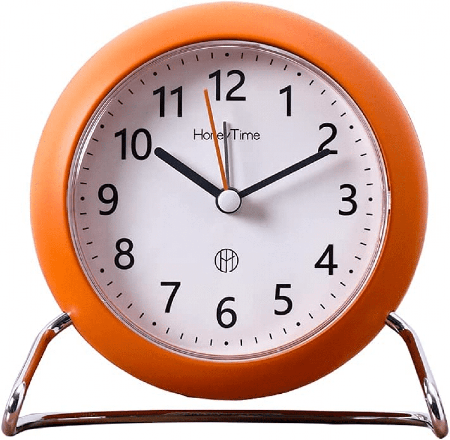 JUSTUP Round NonTicking Alarm Clock Light Emitting Function Super Silent Alarm Clock Simple and