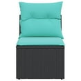 thumbnail image 2 of vidaXL Garden Chair Armless with Cushions Black Poly Rattan, 2 of 5