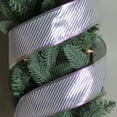 thumbnail image 3 of Northlight Shiny Silver Diagonal Striped Wired Christmas Craft Ribbon 2.5" x 10 Yards, 3 of 3