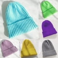 thumbnail image 3 of Skymirror Fashion Women Autumn Winter Solid Color Knitted Beanie Woolen Yarn Warm Hat Cap, 3 of 8