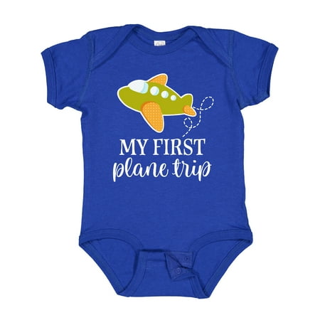 

Inktastic My First Plane Trip Airplane Travel Gift Baby Boy or Baby Girl Bodysuit
