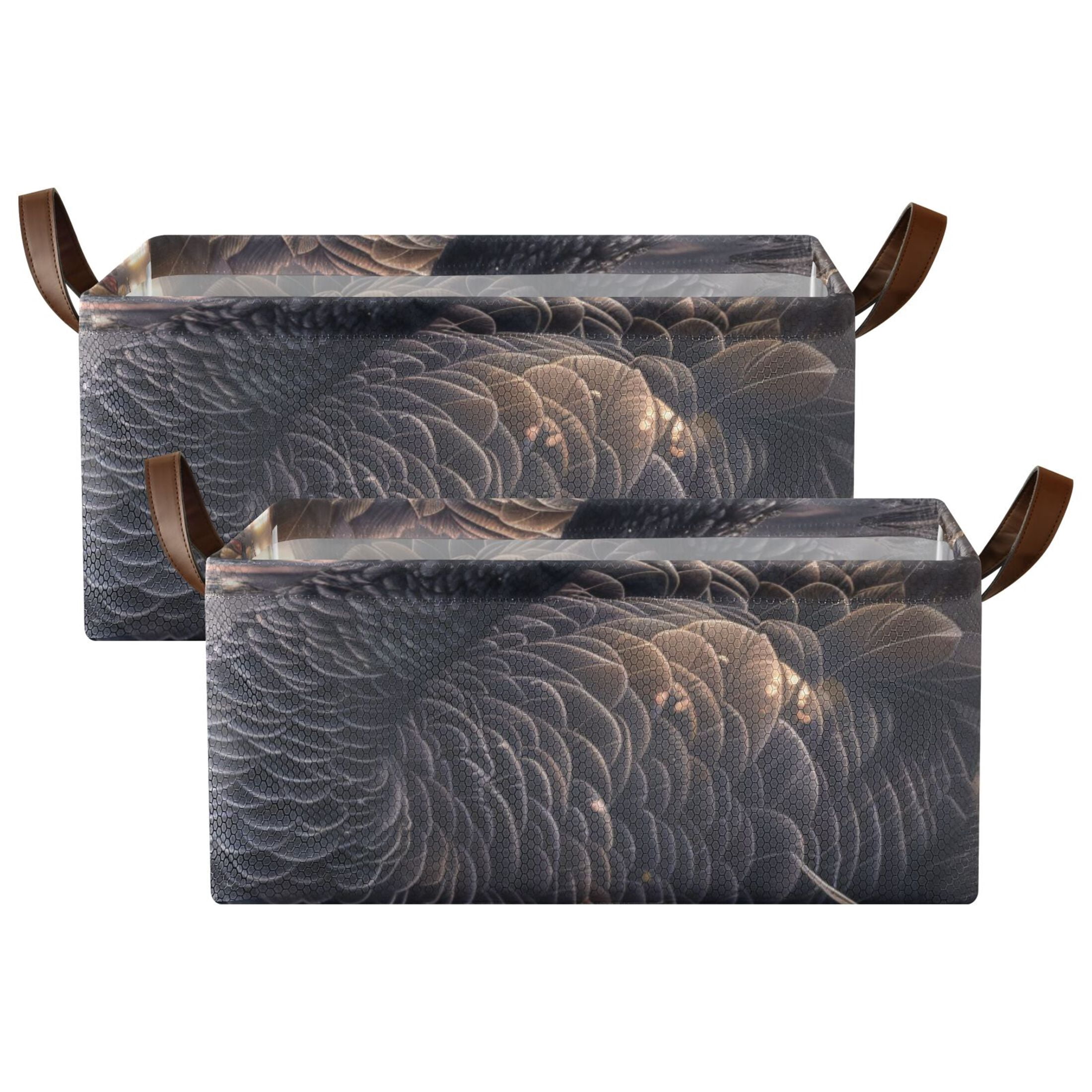 Black Swan Storage Bins with Handles Foldable Storage Baskets for Shelves Organizer Cloth Baskets