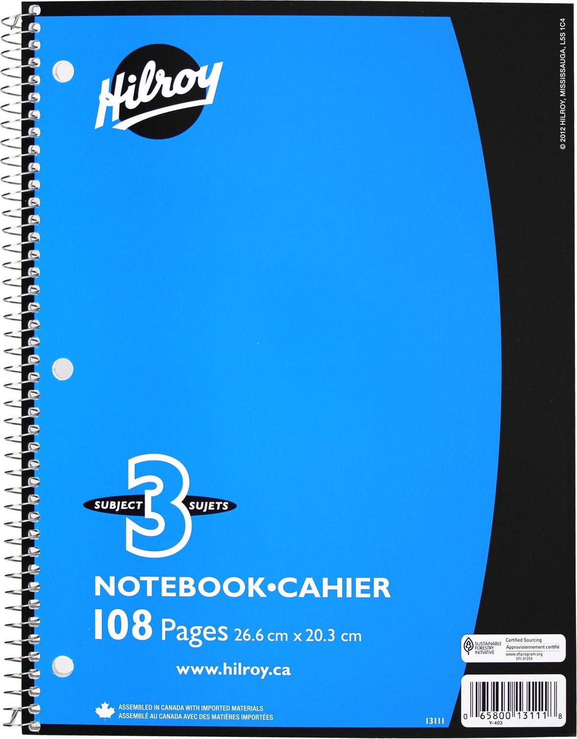 Hilroy 3 Subject 108pg Notebook
