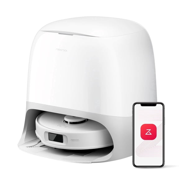 Roborock Qrevo Curv S5X Robot Vacuum and Mop, 18500Pa Suction, Zero-Tangling Design, FlexiArm Side Brush, AI Obstacle Avoidance, 10 Weeks Self-Emptying, Auto Washing for Hard Floor, Corner, Pet Hair