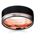 thumbnail image 2 of Rose Gold Tungsten Wedding Band Anniversary Ring Men & Women 8mm Black Tungsten Ring Rose Gold Comfort Fit, 2 of 2