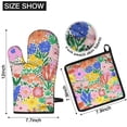 thumbnail image 6 of Pioneer Flower Kitchen Oven Mitt and Pot Holder Sets 2 Pcs for Baking, Cooking and Grilling, Heat Resistant Up To 392 °F, 6 of 7