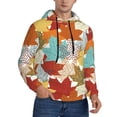 thumbnail image 2 of Kdxio Fall Maple Leaves Print Mens Casual Hooded Collar Drawstring Hoodies Pullover Sweatshirts Casual Long Sleeve Shirts-Small, 2 of 7