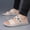 Brown, variant on Men's Beige Croc-Embossed Leather Slide Sandals - Casual Adjustable Summer Footwear