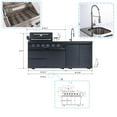 thumbnail image 4 of 4-Burner Stainless Steel Gas Island Grill with Round Side Burner, Rotisserie Kit, Granite Countertops, Sink and Faucet, 4 of 26