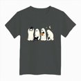 thumbnail image 4 of KPOPLK Kids Girl Halloween T Shirt Cute Ghost and Cat Graphic Short Sleeve Crew Neck Tee Top Size 5-6 Years,Grey, 4 of 4
