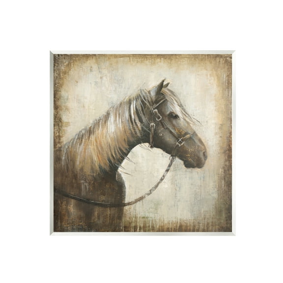 Stupell Industries Vintage Horse Painting Animals & Insects Painting Unframed Art Print Wall Art, 12 x 12