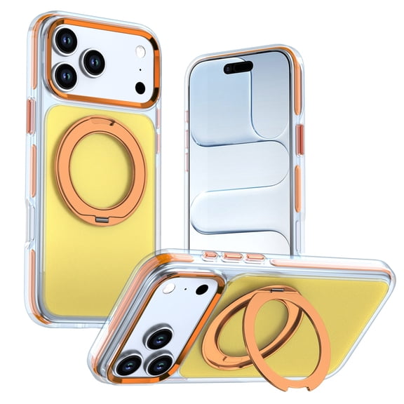 Mynvo Case for Apple iPhone 17 Pro Max, Stylish Colored Case Compatible with MagSafe, Heavy Duty Shockproof Protective Cover with Built-in Ring Holder & Kickstand for Women Men