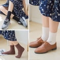 thumbnail image 6 of 6 Pack Womens Crew Socks,Size 6-11,Casual Knit Cotton Comfy Breathable Cool Dress Socks for women girl and teens(6 Beige), 6 of 6