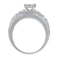 thumbnail image 2 of 925 Sterling Silver Womens Princess-cut/baguette Round Cubic Zirconia Fashion Ring Size 8 7.5mm Wide Ring for Women, 2 of 2