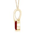 thumbnail image 2 of Angara Natural Ruby Necklace - Heart-Shaped Ruby Ribbon Pendant with Diamond in 14K Yellow Gold for Women, 2 of 10