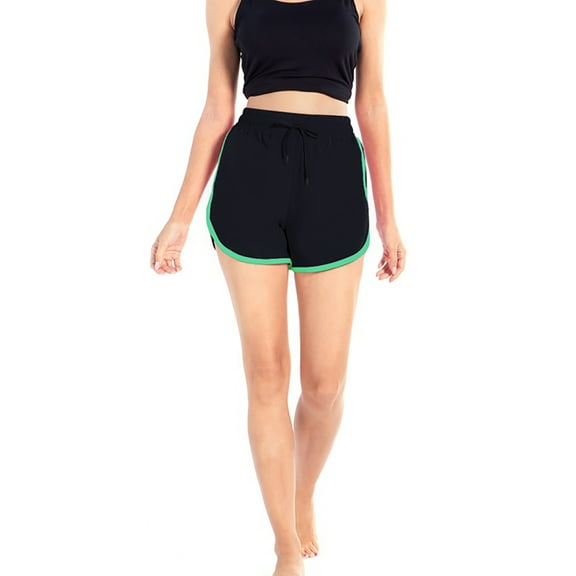 Womens Drawstring Women's Running Workout Shorts, Yoga Sport Fitness Short Pant, Women's Yoga Elastic Waist Running Athletic Shorts, Women Gym Fast Drying Shorts,S-XL Black