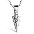 thumbnail image 6 of QQTDFG Personalit​y Silver Color Spear 316L Stainless Steel Mens Pendant Necklace Gift-default, 6 of 8
