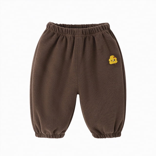 Zanarzt Toddler Pull On Pants Baby Girls Toddler Kids Boys Girls Active Jogger Sweatpants Cute Cartoon Animals Letter Casual Pants Trousers Clothes Coffee,3-6 Months