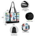 thumbnail image 2 of FORMRS Canvas Laptop Tote Bag for Women with 15.6" Computer Compartments Shoulder Handbag, Colorful Sailboats, 2 of 7