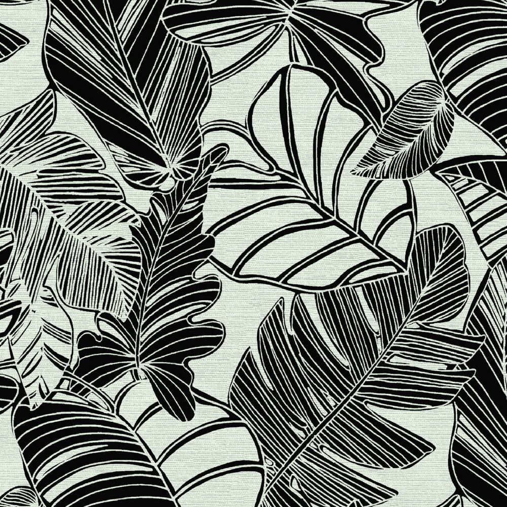 Mainstays Black and White Tropical 70 x 36 in. Outdoor Fabric by the