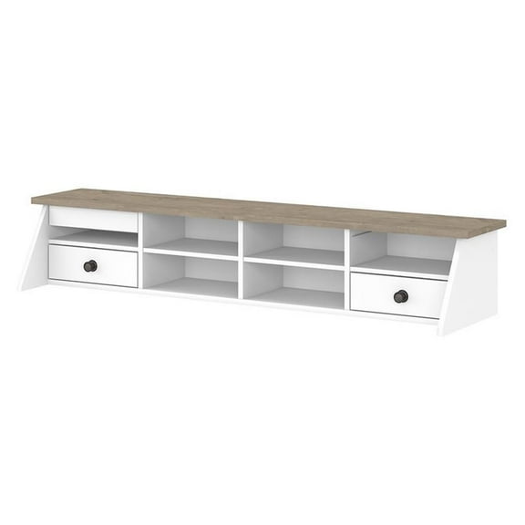 Pemberly Row Desktop Organizer in Shiplap Gray / White - Engineered Wood