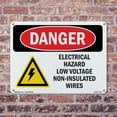 thumbnail image 5 of Electrical Hazard Low Voltage OSHA Danger Rigid Plastic Sign 18 Inch x 12 Inch - 10 Pack, 5 of 8