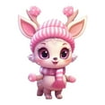 thumbnail image 4 of SDJMa Christmas Deer Ornament, Cute Cartoon Pink Baby Deer Hanging Ornaments for Xmas Tree Car Backpack Home Holiday Party Decorations, Christmas Gift for Deer Lover, 4 of 8