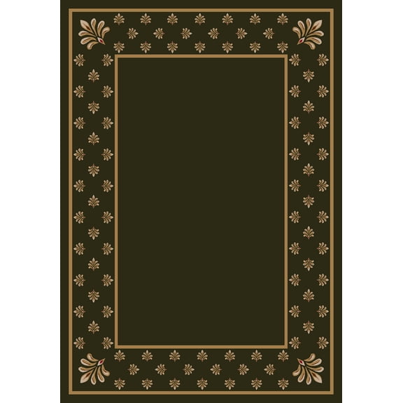 Milliken Green Solid Bordered Runner Adonis Olive II - Aprx 2' 4" x 11' 8"