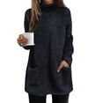 thumbnail image 4 of NMMUED Sherpa Pullover Women Womens Mock Neck Sweatshirt Womens Oversized Sweatshirt Turtleneck Sweatshirt Womens Long Sleeve Tops Womens Pullover Oversized Mock Neck Sweatshirt Dark Gray S, 4 of 9