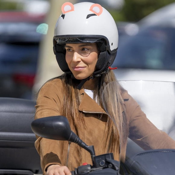 ADDHAT 1Par Divertida Y Creativa Para De Motocicleta Orejas De Oso En Plástico Resistente