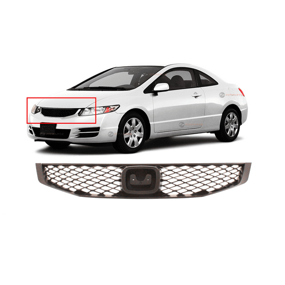 DCP Front Upper Grille For Honda Civic Coupe 2009-2011 DX EX LX Si, 71121SVAA50