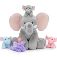 thumbnail image 3 of MaoGoLan 5pcs Elephant Stuffed Animal 15.7'' Mommy Elephant Plush Have Rotatable Trunks with 4 Baby Elephants Inside Elephant Plush Toy, 3 of 9
