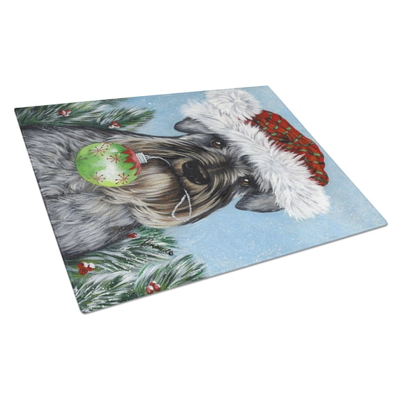 Carolines Treasures PPP3163LCB Schnauzer Christmas Pure at Heart Glass Cutting Board Large, 12H x 16W, multicolor