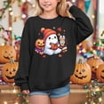 thumbnail image 2 of Ccpelsie Toddler Kids Sweatshirt Solid Color Cotton Pullover Crewneck Long Sleeve Tshirts Tops for Little/Big Girls(Black,2Y), 2 of 5