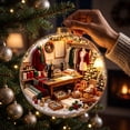 thumbnail image 6 of Qwtwty Glowing Christmas Decorations Mini Story Ornament, Light-Up Holiday Scene Christmas Tree Hanging Decoration with Warm LED Light, 6 of 7