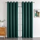 thumbnail image 1 of Xiao Hua Cortinas perforadas de estilo sencillo, ideales para dormitorio, sala y cocina (2 paneles, 200 cm de largo x 100 cm de ancho, verde oscuro A116), 1 of 5