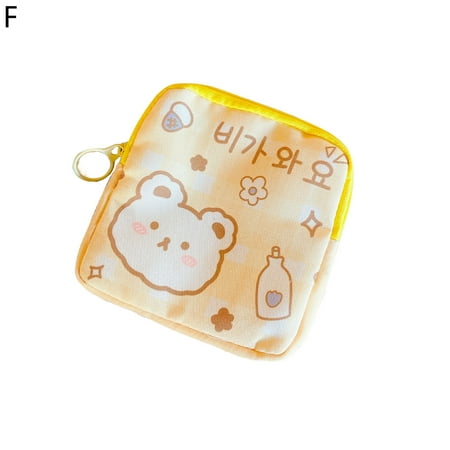 

Hadanceo Sanitary Pad Bag Zipper Closure Girls Cartoon Tampon Organizer Bag Storing Useful for Vacation