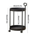 thumbnail image 2 of Home Coffee Table Movable Shelf Sofa Side Table Cart Bedside Shelf With Wheels Shelf, 2 of 5