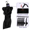 thumbnail image 3 of 4 Packs Female Mannequin Torso Set 27" Dress Form Hollow Back Half Body Clothing Display Plastic Adult Table Shirt Mannequin Model Stand with Metal Hook,Black, 3 of 7