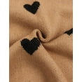 thumbnail image 7 of Drvitor Valentines Sweaters for Women Mock Neck Lantern Sleeve Cute Heart Sweater Casual Loose Knitted Warm Pullover Top, 7 of 7