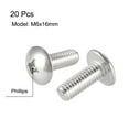 thumbnail image 2 of Unique Bargains Machine Screws, M6x16mm Phillips Truss Head Screw, 304 Stainless Steel, Fasteners Bolts 20 Pcs, 2 of 3