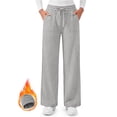thumbnail image 2 of MOSHU Wide Leg Sweatpants for Women High Waisted Baggy Fleece Cotton Pants Fall Casual Sweatpants with Pockets, 2 of 11