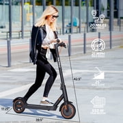 Electric Scooters for Adults&Teen, 550W Motor 19Mph Top Speed E-Scooter, 21 Miles Range, Folding w/Side Lights, UL2272 Dual Brake & App