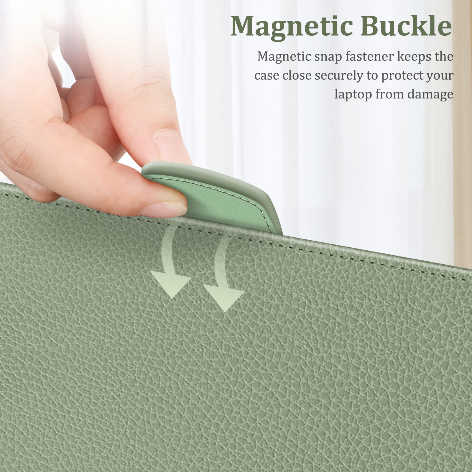 Fintie Case for 13.5 Inch Microsoft Surface Laptop 5/4/3/2 (Model: 1951/1868/1958/1950/1867/1769), Premium PU Leather Sleeve Protective Folio Book Cover with Large Pocket, Sage