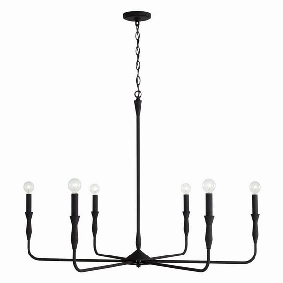 6 Light Chandelier In Contemporary Style-30.5 Inches Tall And 41 Inches Wide-Textured Black Finish -Traditional Installation Capital Lighting
