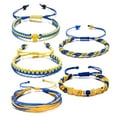 thumbnail image 3 of JUNTEX Yellow Blue Glag Bracelet Wrist Handmade Braided Blue and Yellow Rope Bracelets, 3 of 18