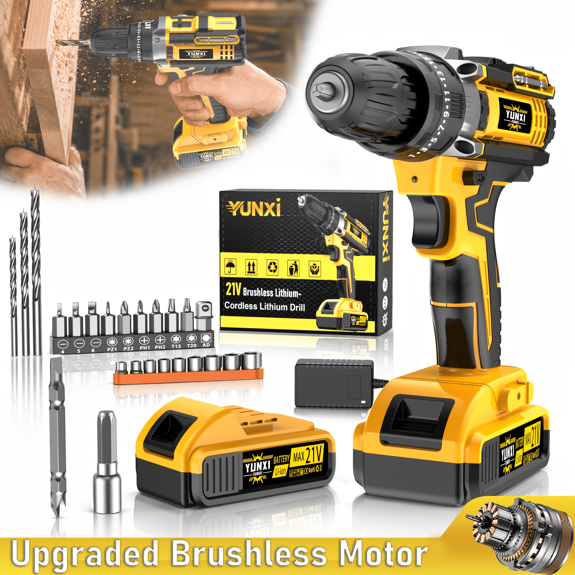 2026 New Cordless Rechargeable Drill, Portable Household Power Tool for Furniture Assembly