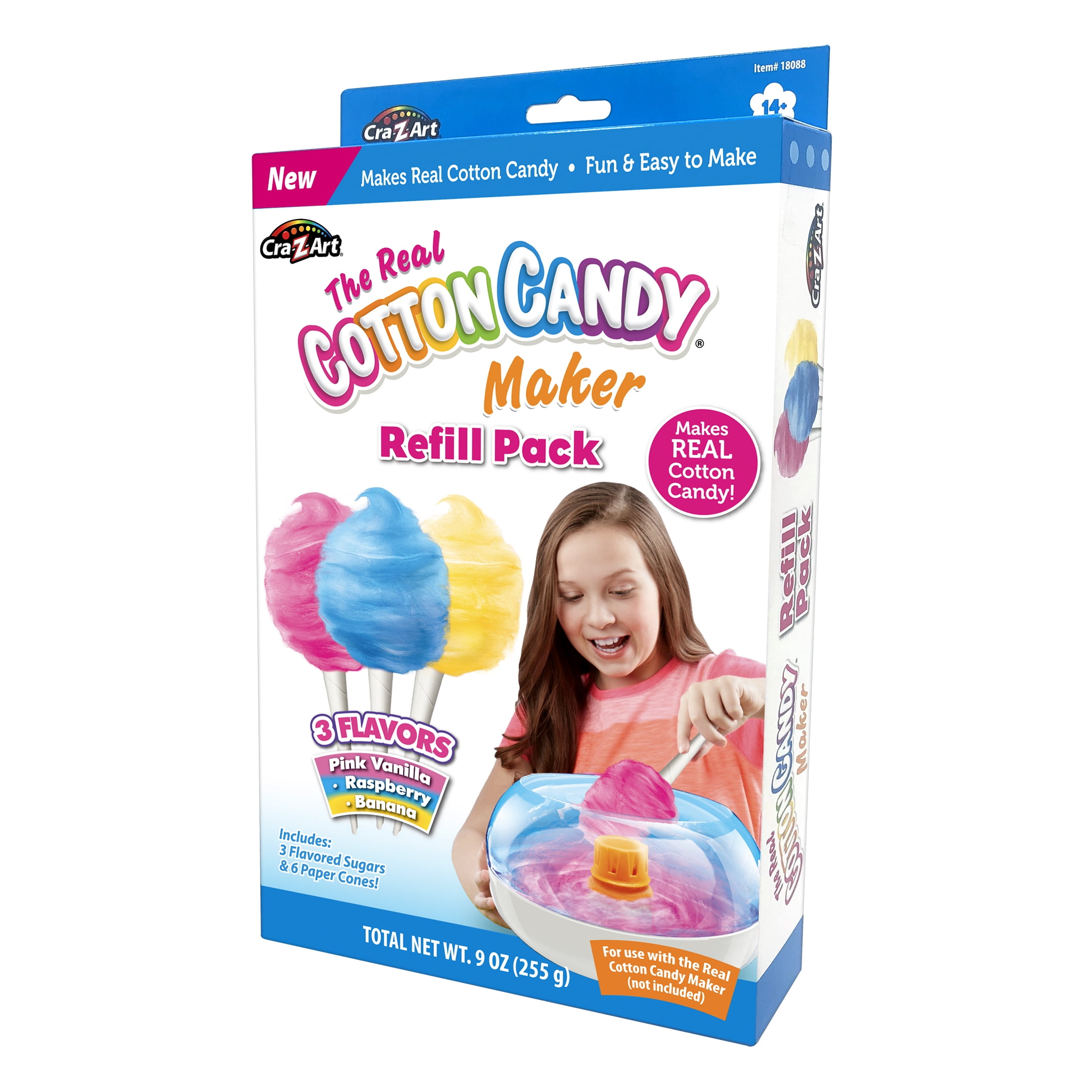 Cra-Z-Art New Real Cotton Candy Refill Variety Pack, Play Food, Multicolor