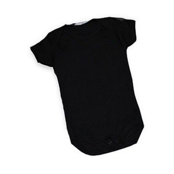 Baby Jay 100% Cotton Black Short Sleeve Snap One-Piece Onesie Bodysuit (3-6 Months, Black)